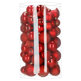 Bombki choinkowe 100 szt. zestaw dekoracji świątecznych nietłukące, czerwone