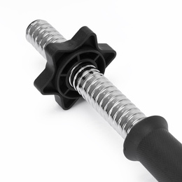 Gryf krótki 45 cm do hantli z zaciskami zestaw 2 szt. gwintowane 25 mm stal chromowana