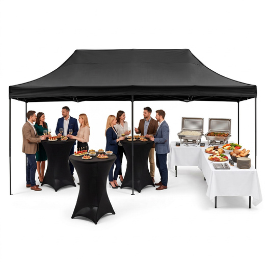 Namiot handlowy 3x6 m ogrodowy, pawilon na imprezy, catering czarny