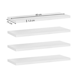 Półki ścienne 4 szt. na przyprawy, książki półki wiszące nowoczesne białe