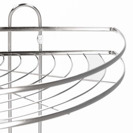 Półka łazienkowa narożna pod prysznic 3 poziomy, wisząca, srebrna