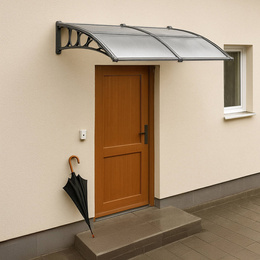 Zadaszenie, daszek do drzwi wejściowych, balkonowych, tarasowych 200x96 cm szary, transparentny