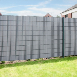 Taśma ogrodzeniowa z zestawem klipsów mocujących 20 szt. PVC 35 m x 4,75 cm 450 g/m2 szara