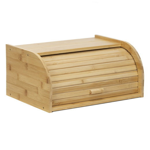 Chlebak bambusowy duży 38x28x18 cm zamykany szafka na pieczywo pojemnik z roletą