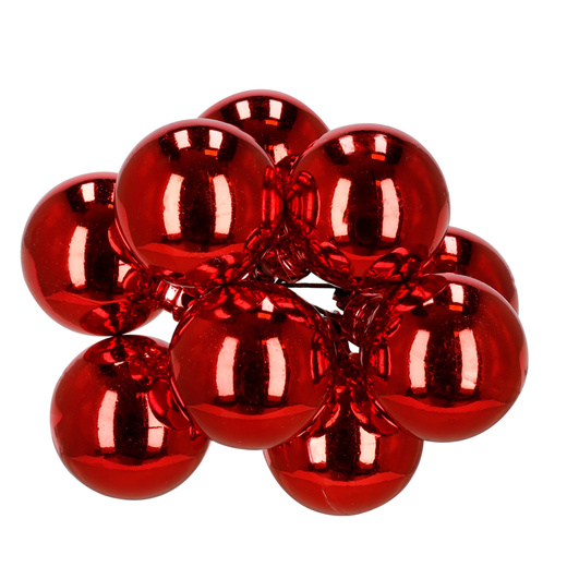 Bombki choinkowe 54 szt. zestaw ozdoby świąteczne na drucikach brokatowe matowe czerwone