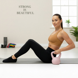 Kettlebell miękki 4kg kula odważnik hantla ciężar do ćwiczeń fitness, jasnoróżowy