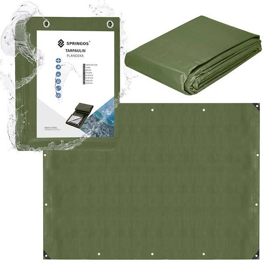 Plandeka 2x4m 120g/m2 gruba płachta ochronna zielona
