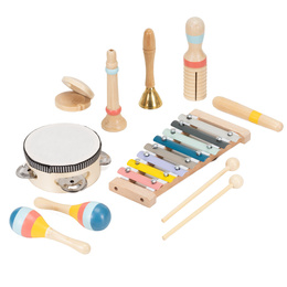 Instrumenty muzyczne dla dzieci zestaw 8 szt. drewniane zabawki do grania