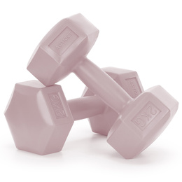 Ciężarki 2x2kg hexagonalne do ćwiczeń fitness hantle zestaw 2 szt. różowe
