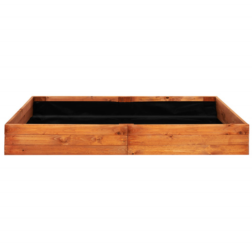 Skrzynia drewniana na warzywa 240x84x26,5 cm warzywniak z agrowłókniną, brązowy