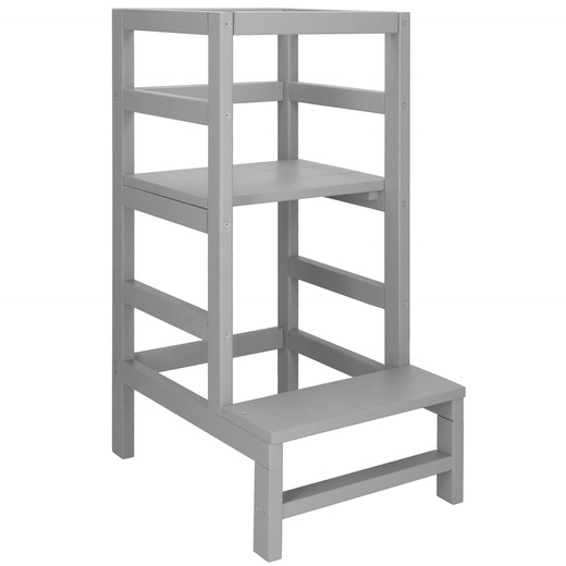 Pomocnik kuchenny 4-poziomowy kitchen helper, podest dla dzieci 90 cm szary