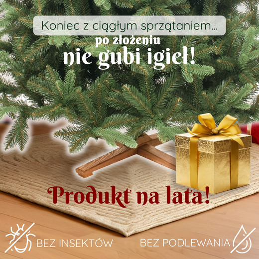 Choinka sztuczna 220 cm Premium Royal Trees świerk syberyjski z drewnianym stojakiem