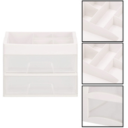 Organizer na kosmetyki 34x30x25cm mleczny pojemnik na biżuterię z przegródkami