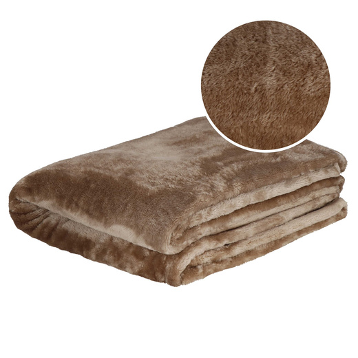 Narzuta na łóżko, pled 150x200 cm koc na kanapę brązowy