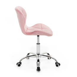 Fotel biurowy obrotowy krzesło na kółkach do nauki, pracy regulowane ergonomiczne różowe