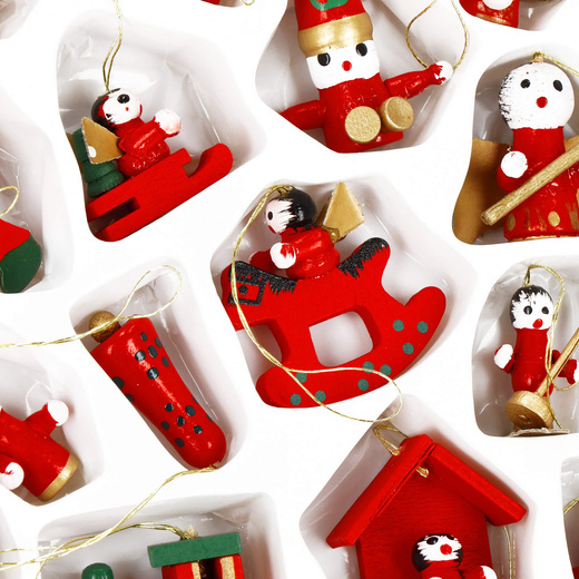 Zawieszki choinkowe 30 sztuk drewniane ozdoby świateczne