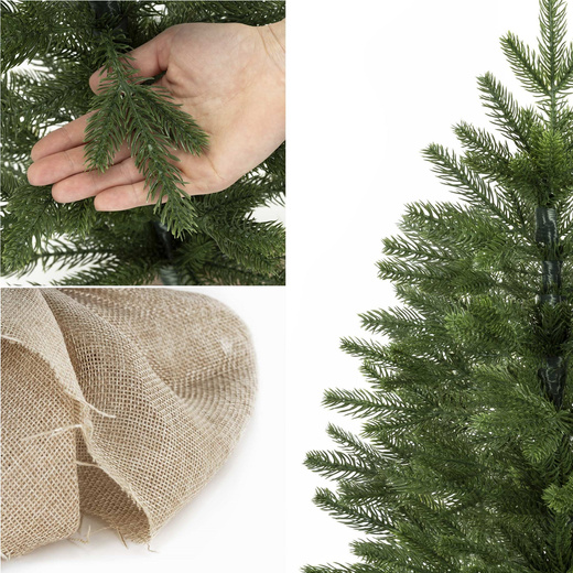 Choinka sztuczna 60 cm świerk kaukaski premium z jutą małe drzewko świateczne na stolik