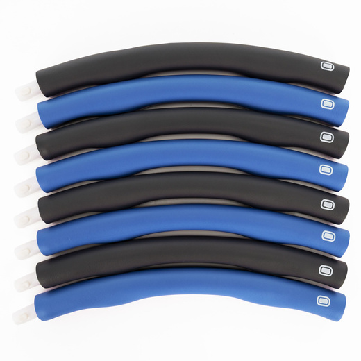 Hula hop treningowe 88 cm składane, piankowe NBR szaro-niebieskie