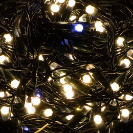 Lampki sople 300 led girlanda, kurtyna świetlna biały ciepły + zimny biały flash