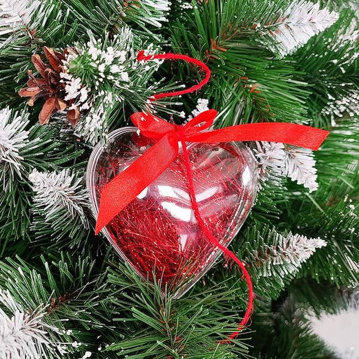 Bombki akrylowe 10cm serce plastikowe decoupage zestaw 12 szt.