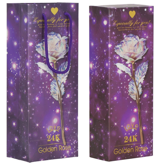 Wieczna róża 25 cm świecąca ozdoba LED prezent kwiat czerwony