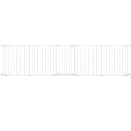 Bramka zabezpieczająca z barierkami 5 elementow 318 cm biała