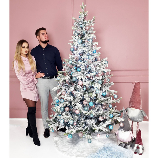 Choinka sztuczna premium 250 cm świerk ośnieżony drzewko bożonarodzeniowe PE