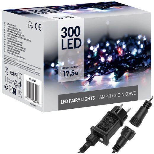 Lampki choinkowe 300 led multikolor 15m oświetlenie świąteczne IP44