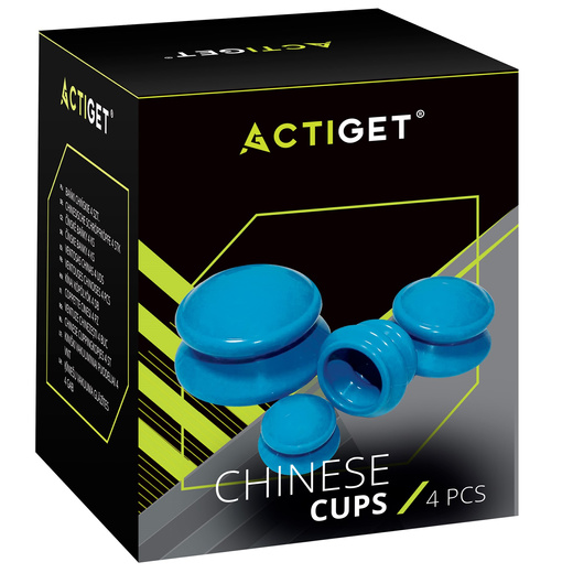 Bańki chiński, gumowe do masażu zestaw 4 szt. antycellulitowy, niebieskie