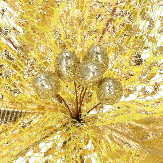 Gwiazda betlejemska 26 cm sztuczny kwiat, poinsecja złota z brokatem