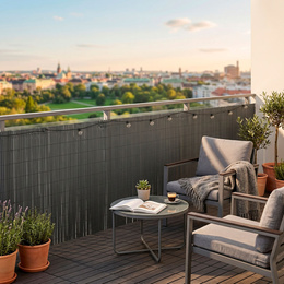 Osłona PVC maskująca na balkon, taras, ogrodzenie 500x100 cm ciemnoszara