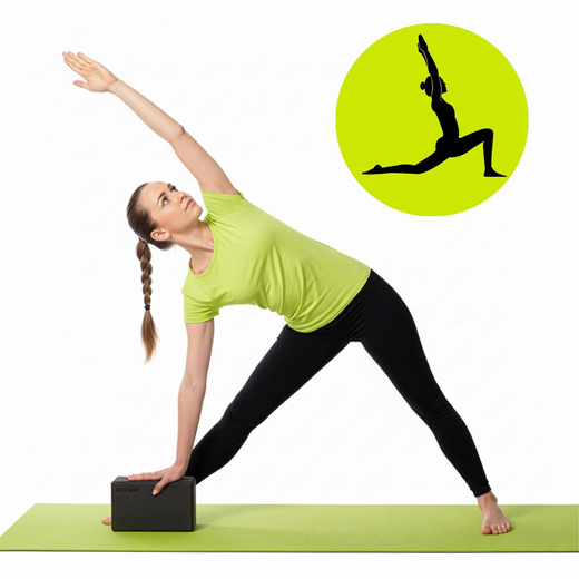 Kostka do jogi piankowa EVA 23x15x7,5 cm klocek blok do ćwiczeń pilates stretching czarny