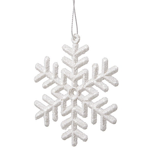 Zawieszki choinkowe białe śnieżynki na choinkę 8,5 cm 12 szt.