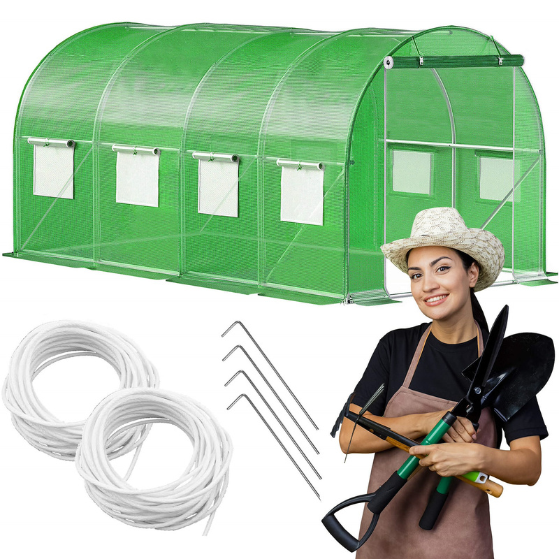 Szklarnia ogrodowa foliowa UV4 140g/m2 4,5x2x2 m zielona