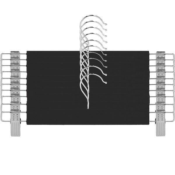 Wieszaki klamrowe na ubrania 10 szt. do spodni, spódnic zestaw czarny