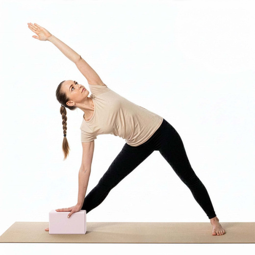 Kostka do jogi piankowa EVA 23x15x7,5 cm klocek blok do ćwiczeń pilates stretching różowa