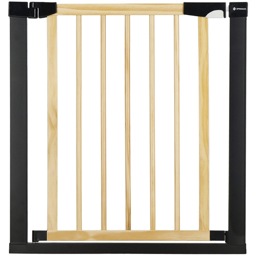 Bramka zabezpieczająca schody 75-103 cm bramka rozporowa brązowo-czarna