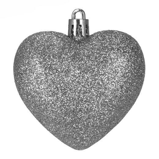 Bombki choinkowe 16 szt. zestaw dekoracji świątecznych, nietłukące, serca, srebrne