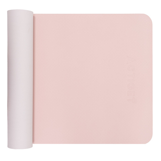 Mata do jogi, ćwiczeń fitness 183x61 cm antypoślizgowa, materac do stretchingu, jasny róż