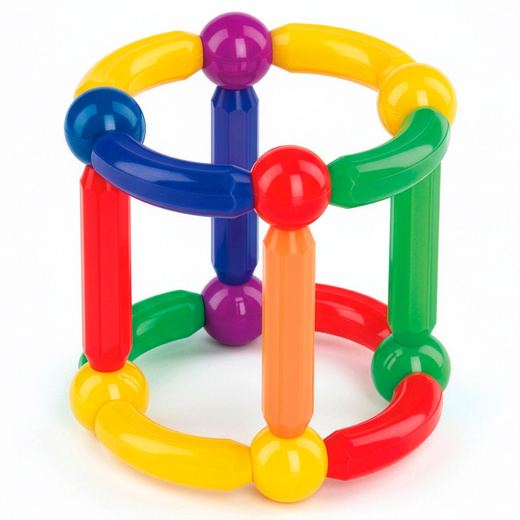 Klocki magnetyczne, konstrukcyjne 3D duży zestaw 128 szt. patyczki kulki