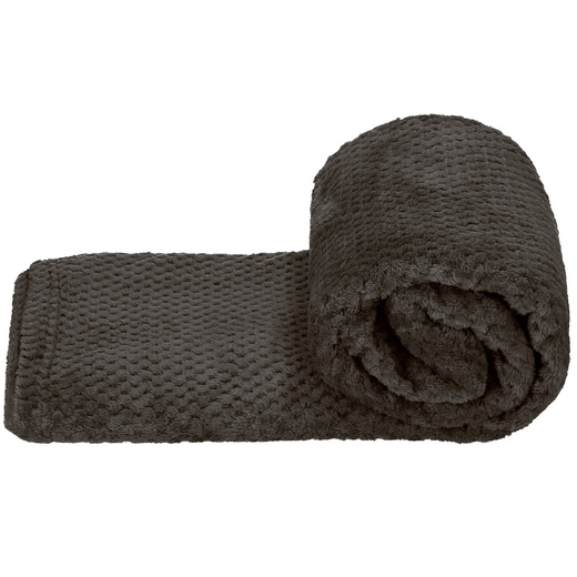 Narzuta na łóżko, pled 200x220 cm tłoczony koc na kanapę czarny