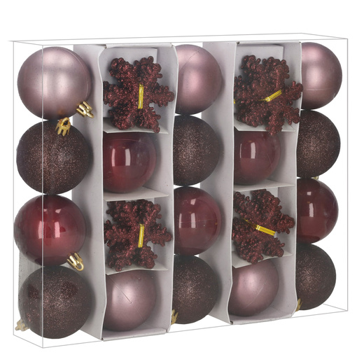 Bombki choinkowe 40 szt. zestaw dekoracji świątecznych, nietłukące, fioletowe