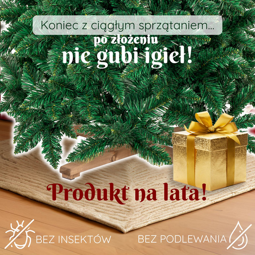 Choinka sztuczna 180 cm sosna leśna jak żywa Royal Trees premium z drewnianym stojakiem