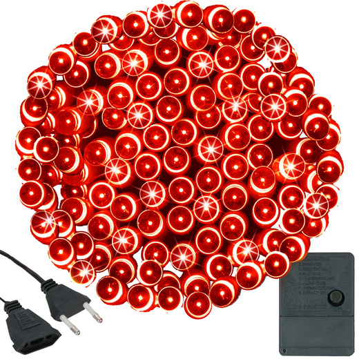 Lampki choinkowe 100 led czerwone 8,5 m oświetlenie świąteczne