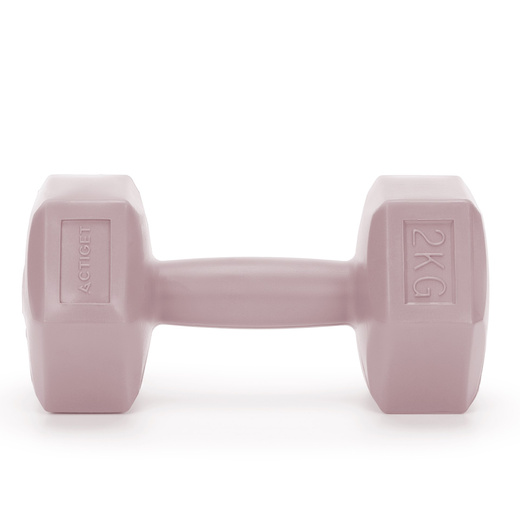 Ciężarki 2x2kg hexagonalne do ćwiczeń fitness hantle zestaw 2 szt. różowe