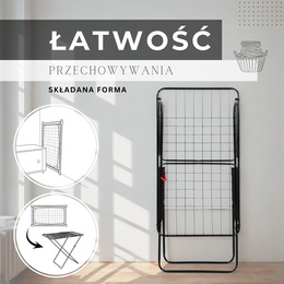 Suszarka na pranie składana teleskopowa na ubrania, bieliznę