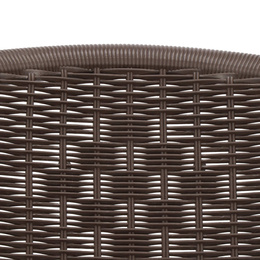 Meble ogrodowe metalowe zestaw stół 140x80 cm i 6 krzeseł na taras balkon czarno-brązowe