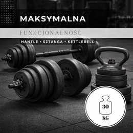 Hantle regulowane 30 kg zestaw obciążeń gryf do treningu siłowego talerze zaciski