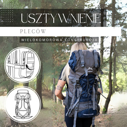 Plecak turystyczny 90 L trekkingowy wielofunkcyjny z osłoną przeciwdeszczową