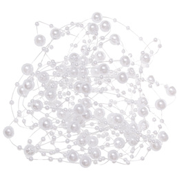 Łańcuch na choinkę z pereł 5-10mm ozdoba świąteczna biały